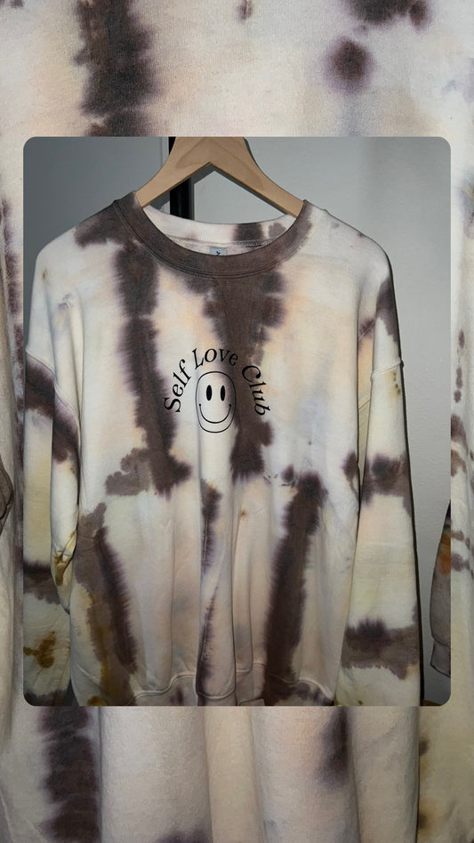 Self Love Tie Dye Custom Sweater Size L