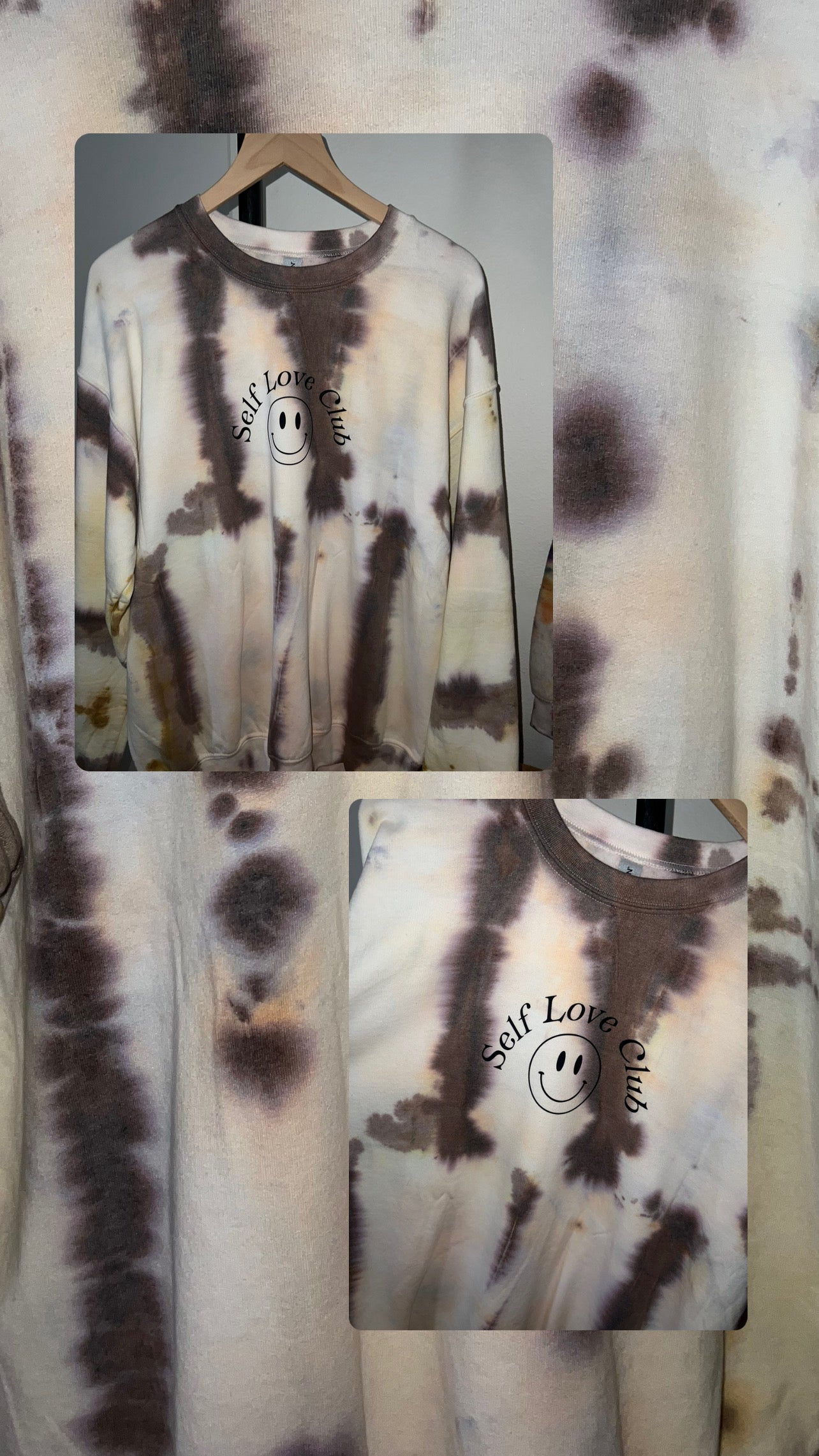 Self Love Tie Dye Custom Sweater Size L